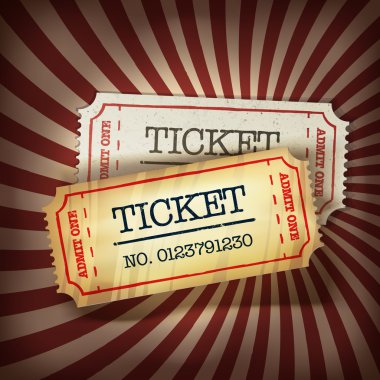 Golden and regular tickets concept illustration. Vector, EPS10 clipart