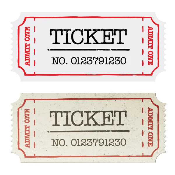 Vintage kağıt bilet, iki versiyonu. vektör çizimi, eps10. — Stok Vektör