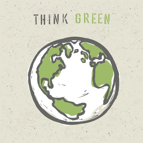 Denk groene poster ontwerp template. Vector, EPS10 — Stockvector