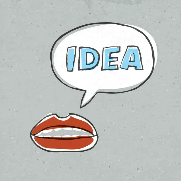 Les lèvres abstraites parlent mot idée. Illustration vectorielle, EPS10 — Image vectorielle