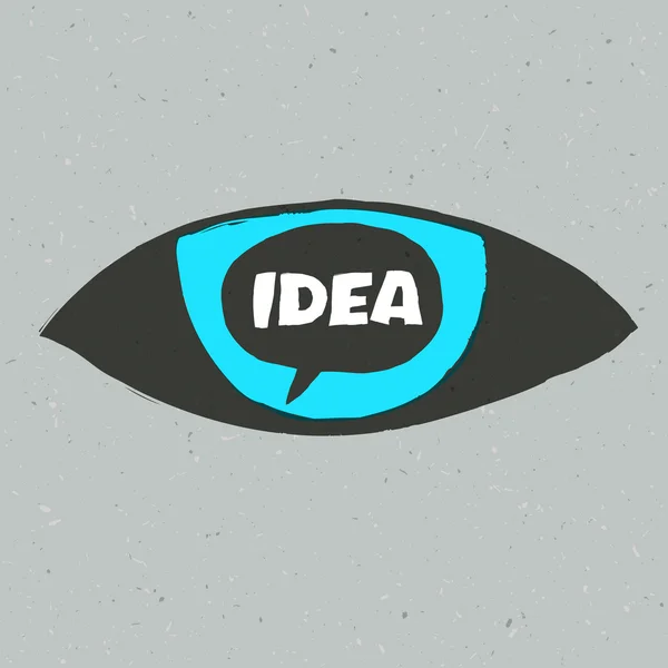 Augensymbol mit Ideenwort. Vektorabbildung, EPS10 — Stockvektor