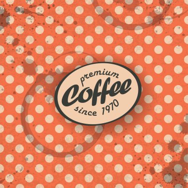 Coffee themed retro background, vector. EPS10 clipart