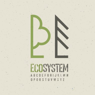 Ecological emblem template. Vector illustration, EPS10 clipart