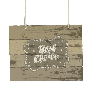 Wooden sign with vintage label. Vector illustration, EPS8 clipart