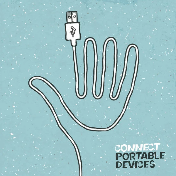Connect Portable Devices Konzept Illustration. Vektor, Eps10 — Stockvektor