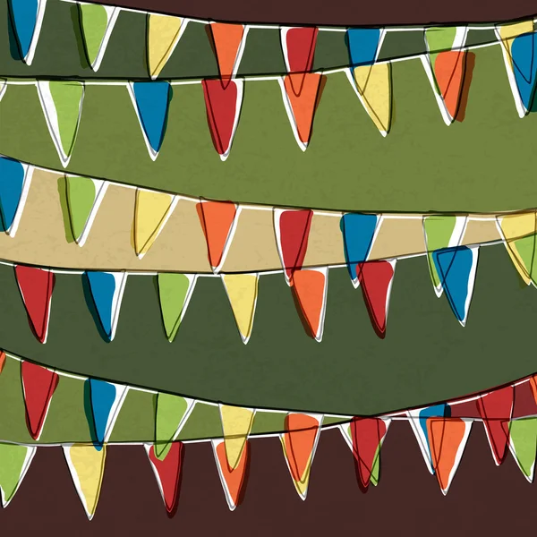 Party pennant bunting. Happy holiday background, vector, EPS10 — Stock Vector