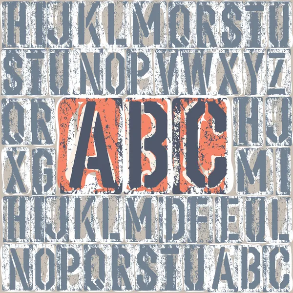 Vintage impressão tipográfica blocos alhpabet. Agrupados separadamente — Vetor de Stock