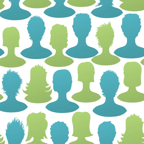 Social silhouettes seamless pattern, vector, EPS8 — Stock Vector