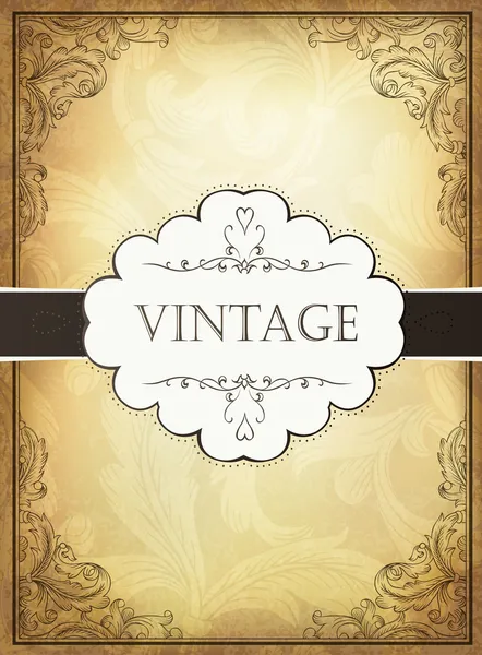 Fondo vintage con marco ornamental. Ilustración vectorial, E — Vector de stock