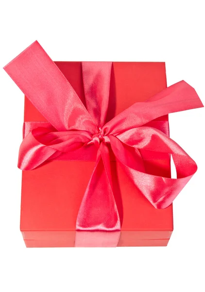 Red box with ribbon — Stock Photo, Image
