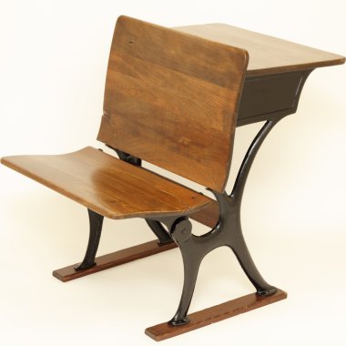 Antique School Chair and Desk clipart