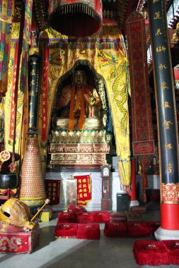 Buddha inside temple clipart