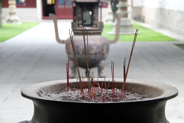 Incense in buddhist temple — Stock Photo, Image