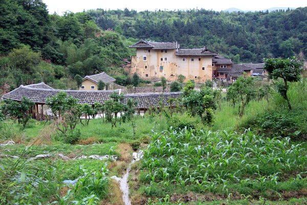 Garten und Dorf — Stockfoto
