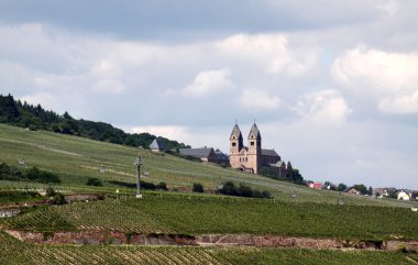 Ruedesheim Eibingen Abbey and vineyards clipart