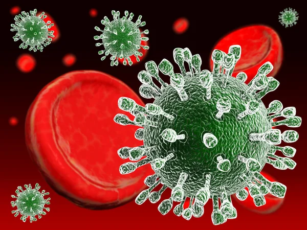 Viruses in blood — Stock Photo, Image