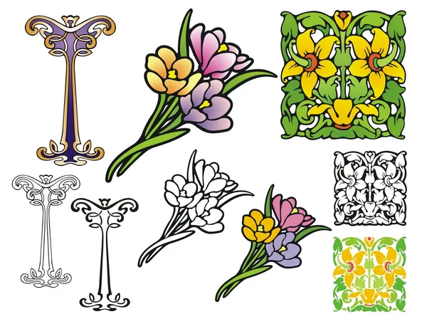 Květinové ornamenty — Stockový vektor