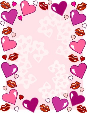 Valentine's Day stationery border design clipart