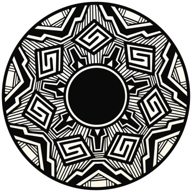 Native american geometric pottery design clipart