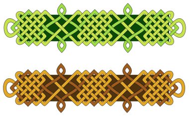 Summer and Fall knotwork bars clipart