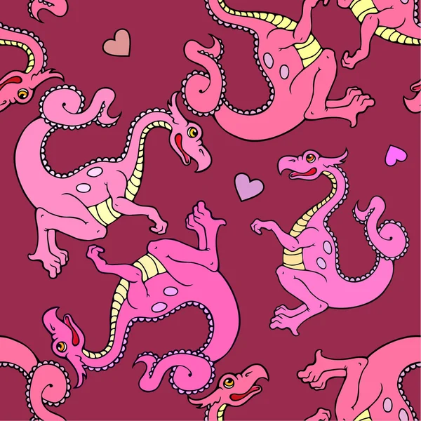 The candy dragon seamless wallpaper pattern — Stock Vector