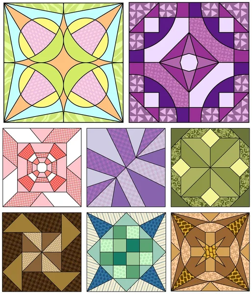 Старомодные квадраты одеял — стоковый вектор