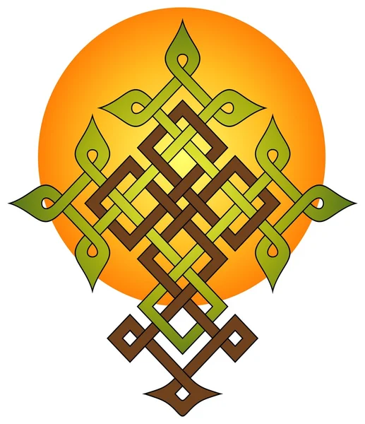 Diseño de nudo de un árbol — Vector de stock