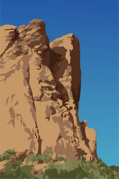 砂岩の崖のガーデン オブ ザ ゴッズ、コロラド州で — ストックベクタ