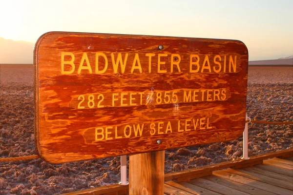 Badwater Basin Elevation Sign — Stock Photo, Image