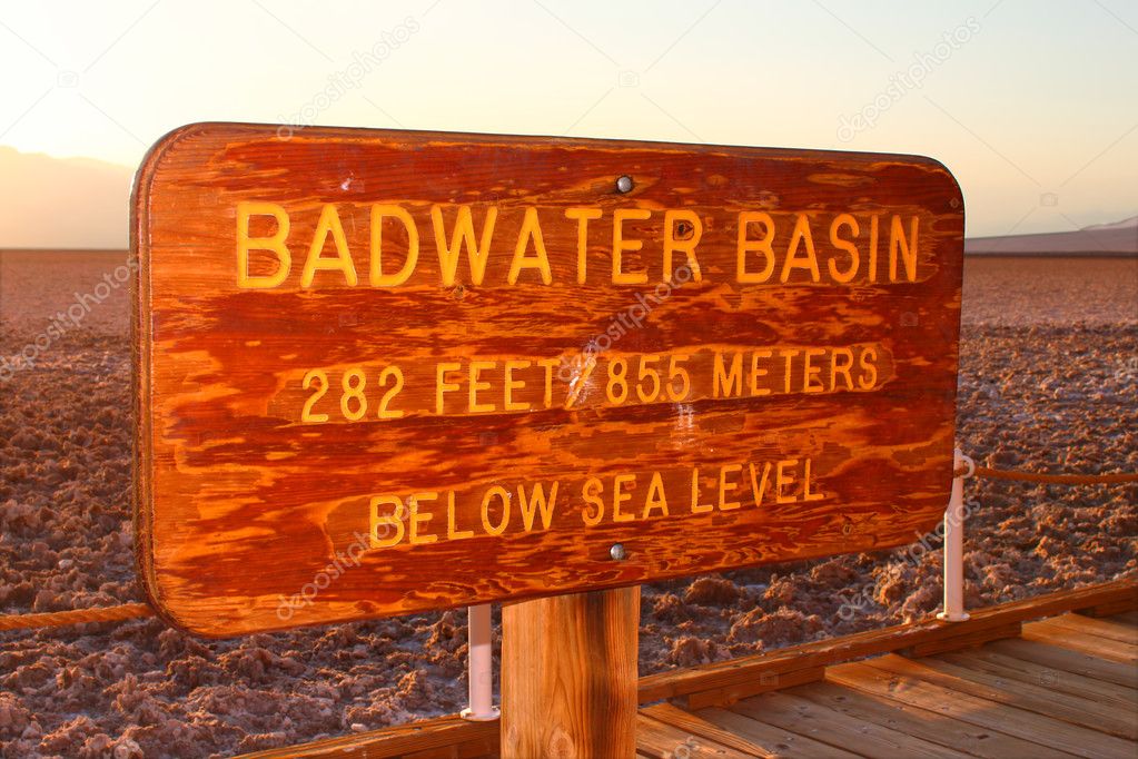 Badwater Basin Elevation Sign