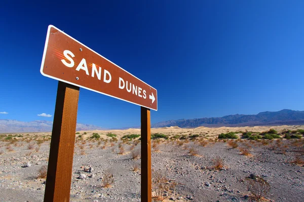Sand Dunes Sign — Stock Photo, Image