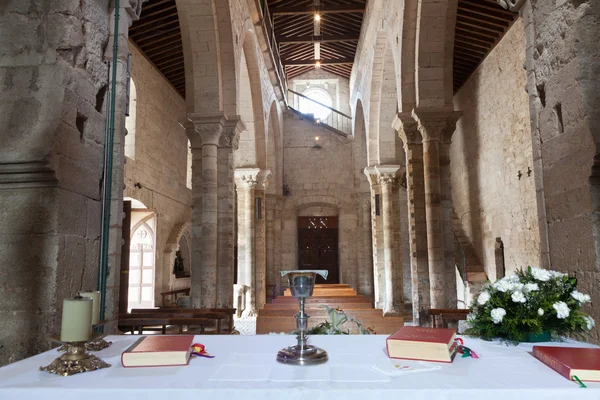 stock image Interior of the Church of Wamba in Valladolid