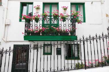 Balcony geraniums clipart