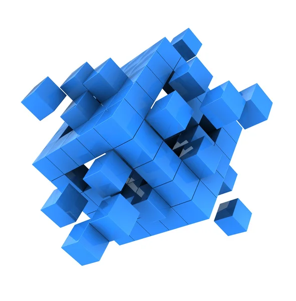 Синий куб — стоковое фото