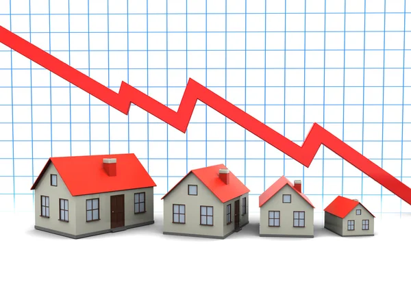 Houses and graph — Stock Photo, Image