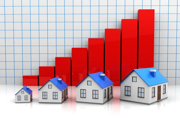 Growth price of houses — Stock Photo, Image