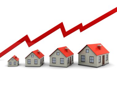 Graph and houses clipart