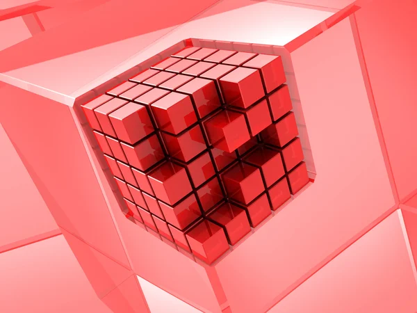 Червоний кубічні — стокове фото