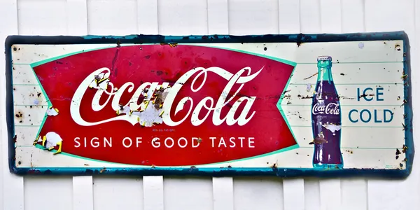 Vieux panneau de coke — Photo