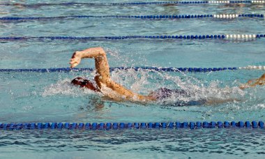 A Preteen Boy Swimming clipart