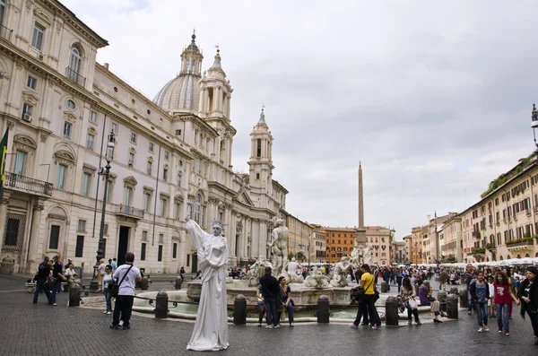Turistas na Piazza Navona — Fotografia de Stock