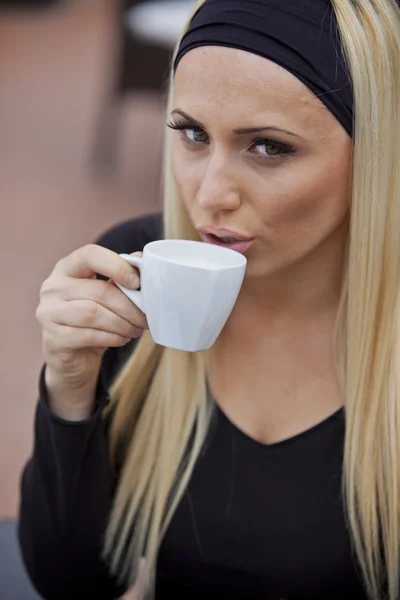 stock image Girl dinking coffee