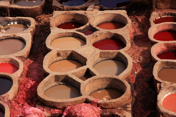 摩洛哥Fez的制革厂 — 图库照片