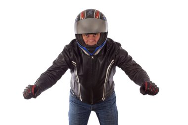 Biker posing clipart