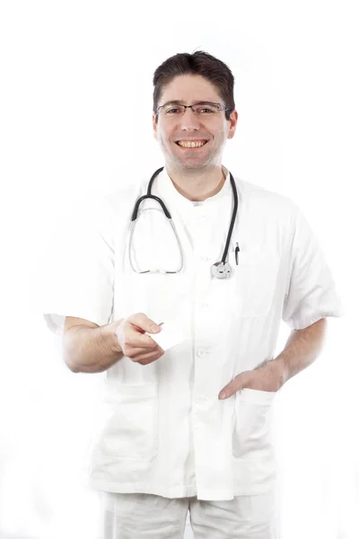 Läkare med ett kort — Stockfoto