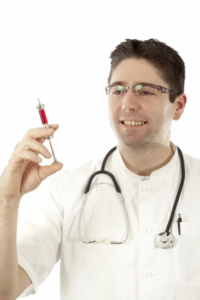 Doctor with injection — Stock Photo, Image