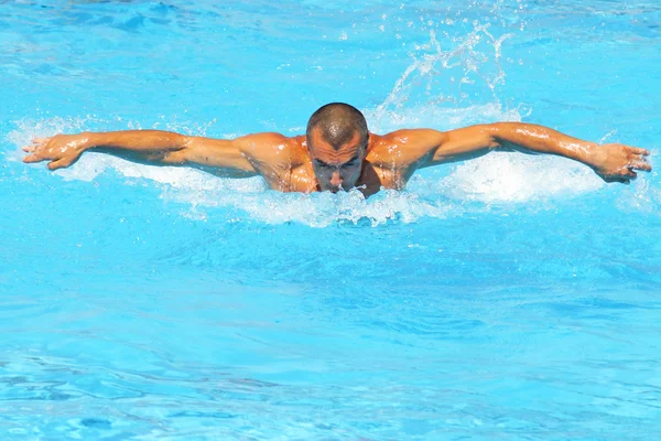 Hard swim training — Stock Photo, Image