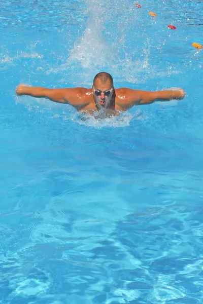 Hard zwemmen opleiding — Stockfoto