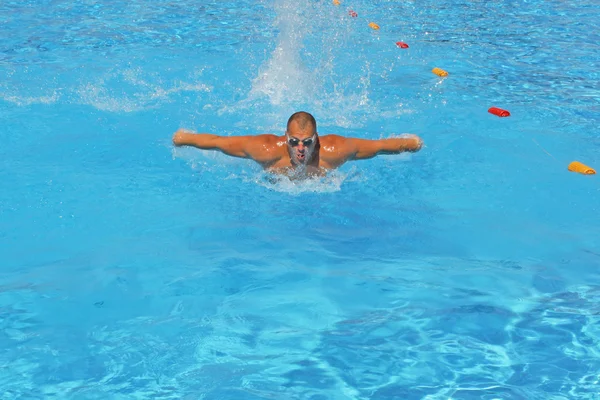 Hård simning utbildning — Stockfoto