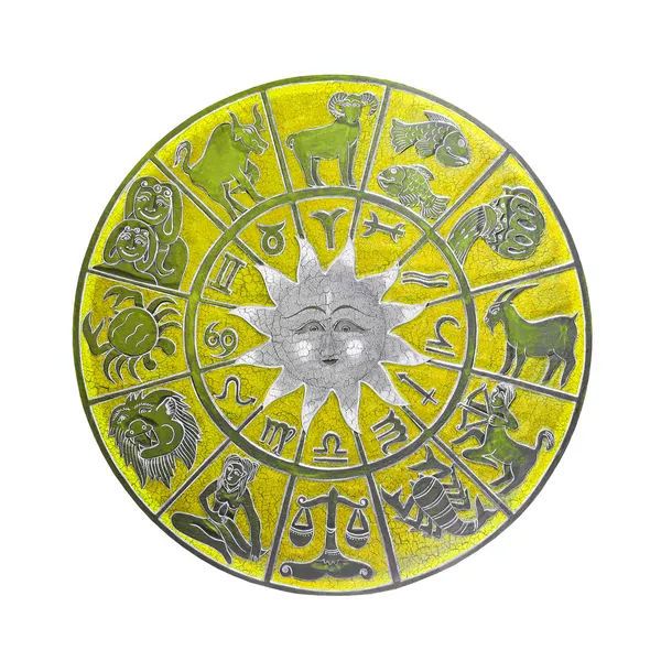 stock image Yellow horoscope wheel